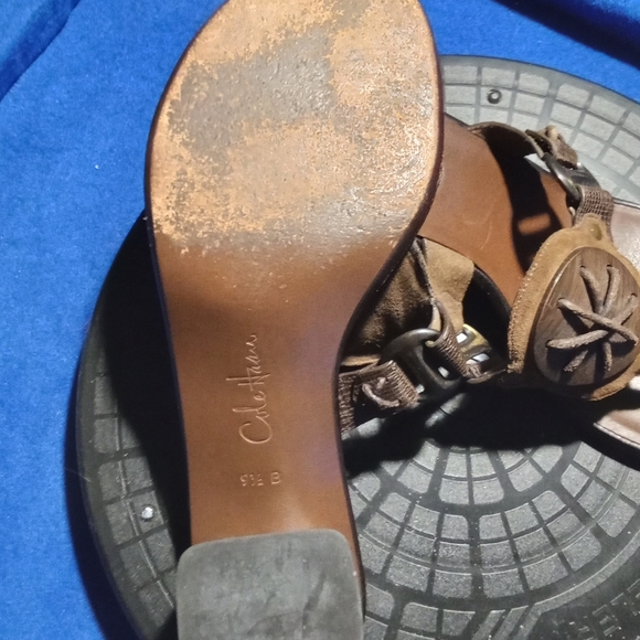 Cole Haan Brown Leather 2-1/2 Inch T-Strap Heels, Sz. 9.5B-US - Picture 7 of 8